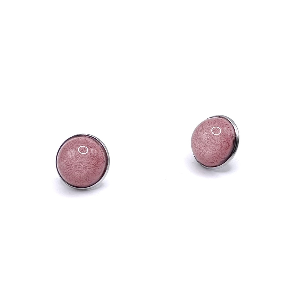 Pink stone cabochon earrings, XL size, oversized stone post earrings NWT